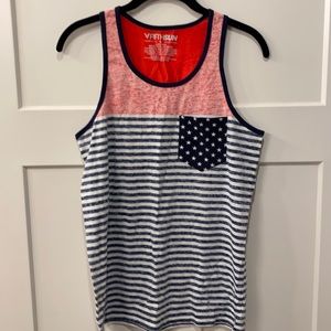 Red, white, and blue tank top